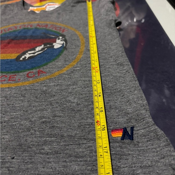 Aviator Nation Kids Gray Venice CA Graphic Tee with Rainbow Stripes - Picture 4 of 4